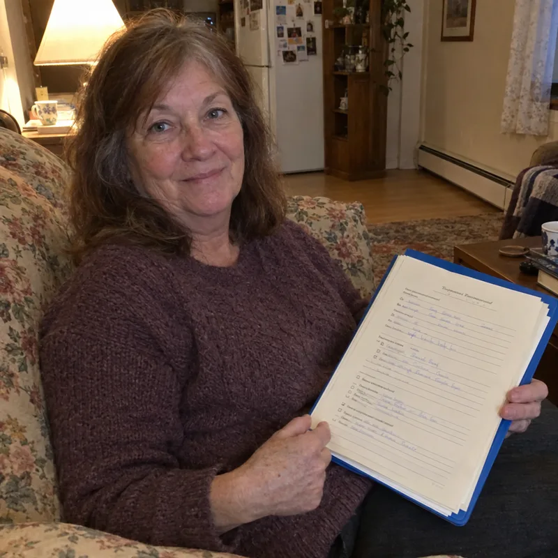 Linda from Victoria, BC with their Handover Kit