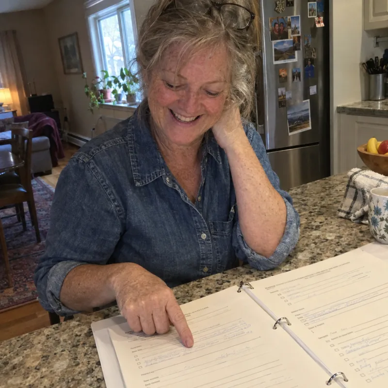 Sheila from Moncton, NB with their Handover Kit